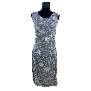 L.L. Bean Mandala Dress Floral Knee Length Outdoor Dress Zip Pocket Size XS Gray